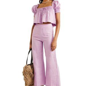 Faithfull The Brand Lilla Top and Pants in Lilac Set